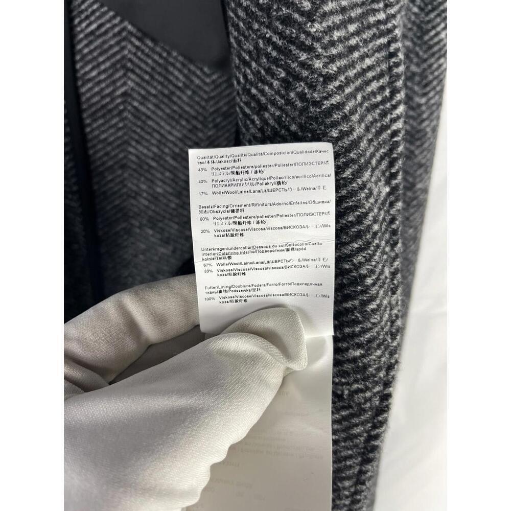 Hugo Boss Grey Fishbone Single-Breasted Overcoat Size 40 R US 50 R EU - Picture 5 of 5